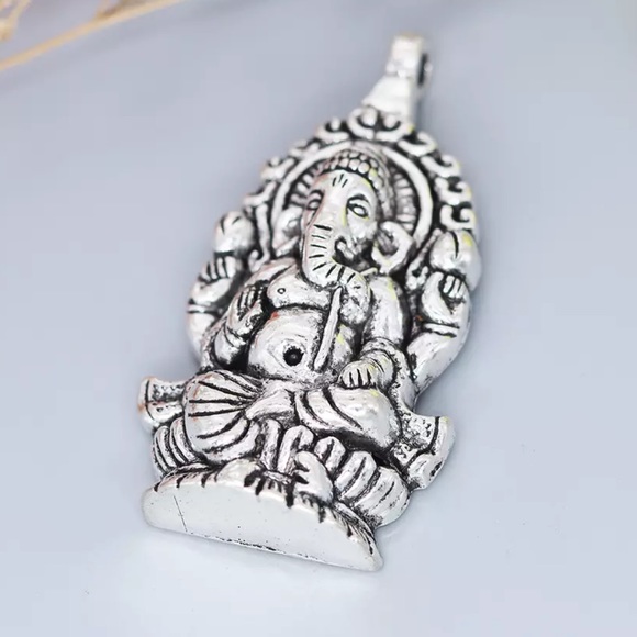 Set ! Red orange coral double layer ganesh necklace + earrings boho yoga zen gem - Picture 10 of 14